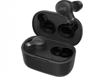 Auriculares True Wireless - JVC HA-A25TBNE, Cancelación ruido, Autonomía 28 h, Micrófono, Negro