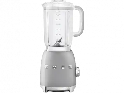 Batidora de vaso - Smeg BLF01SVEU, 800 W, 1.5 l, 18000 RPM, 4 Velocidades, Función Pulse, Plata