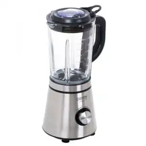 Batidora Vaso Americana, Jarra Cristal 1,5 L, 2 Velocidades, Pica Hielo, Cuchillas Acero Inox. Acero Inoxidable / Negro 2200w Camry Cr4083