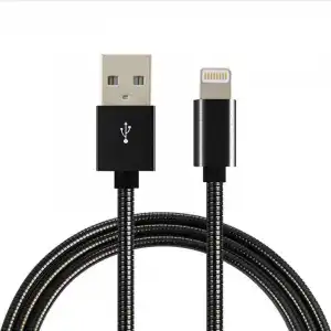 Cable de carga y sincroniz. EDENWOOD 1m iphone negro metal