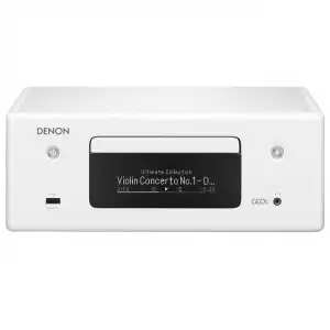Denon - Reproductor CD RCD-N10, Con Radio Y Conexión En Red E Internet, Blanco