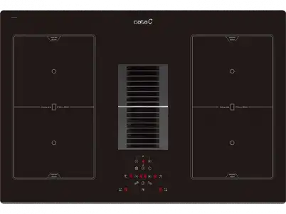 Encimera inducción - Cata AS 750 Flex, Integrable, 4 Zonas, Control táctil, Con extractor, 77 cm de ancho, Negro