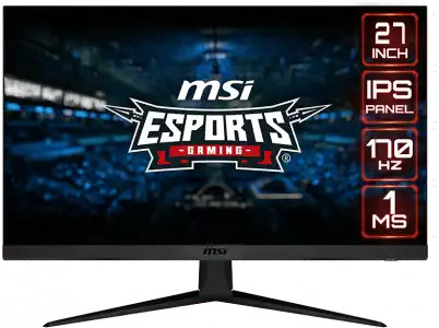 Monitor gaming - MSI G2712, 27 ", Full HD, IPS, 1 ms, 170 Hz Refresh Rate, Negro