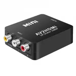 OcioDual Conversor de Señal de AV RCA a HDTV Adaptador Audio Vídeo Negro para Consolas TV
