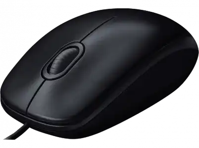 Ratón - Logitech M100, USB Óptico, Con cable, 1000 ppp, Función scroll, Negro