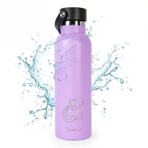 Runbott Zodiac Botella Térmica Sport De 0.6l Con Interior Cerámico Acuario Lila