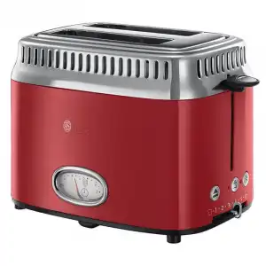 Russell Hobbs Ribbon Red 2 Ranuras Tostadora Retro