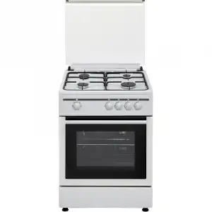 Vitrokitchen CB60BB Cocina de Gas Butano 4 Zonas + Horno Blanca