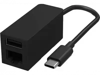 Adaptador - Microsoft Surface Go JWL-00004, USB-C a USB-A Y Ethernet, Negro