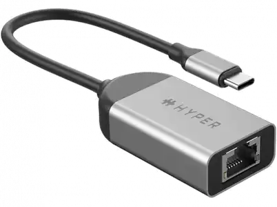 Cable de red - HYPER Adapt. USB-C Ehernet, Cat-5e, 2.5 Gbps, Plata