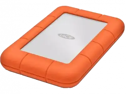 Disco duro 2 TB - LaCie Rugged Mini, USB C (3.1 Gen 1), Aluminio, Naranja