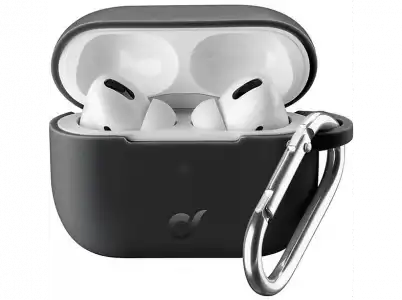 Funda - CellularLine BOUNCEAIRPODSPROK, Para Apple AirPods Pro, Silicona, Negro