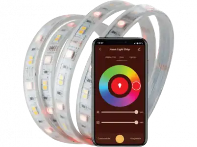 Luces LED - Muvit iO MIOLST004, Tira para Exterior (IP68), WiFi, RGB+CCT, 5m, Blanco