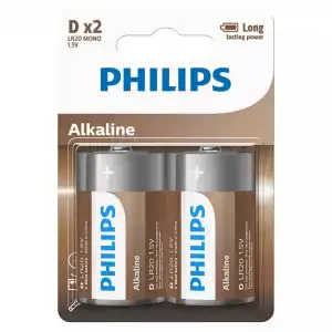 Philips LR20A2B/10 Pack de 2 Pilas Alcalinas D LR20 1.5V
