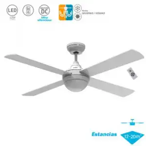 Ventilador De Techo Dc Con Luz Serie Raica Blanco