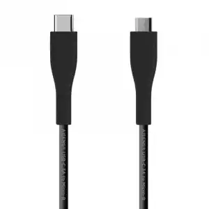 Aisens Cable USB 2.0 3A Tipo C Macho a Micro B Macho 1m Negro