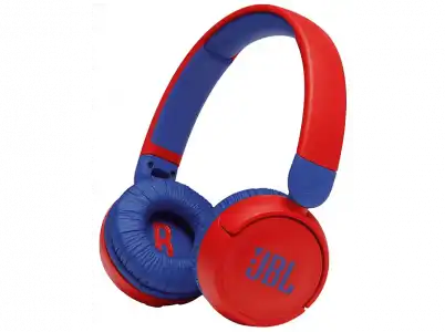 Auriculares infantiles - JBL JR310BT, De diadema, BT, Hasta 30 horas, Micrófono, Rojo y Azul