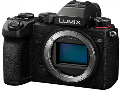 Cámara EVIL - Panasonic Lumix DC-S5E-K, 24,2 MP, 4K UHD 10-bit, V-Log, Dual I.S. 5 Axis, Wi-Fi, Negro