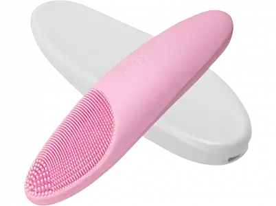 Cepillo facial - InnoGIO GIOperfect Shine GIO-705, Batería 600 mAh, Velocidad 8000 pulsos/min, 2 Modos, 5 Niveles de intensidad, Blanco/Rosa