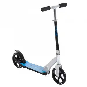 HomCom Scooter Patinete Plegable Manillar Ajustable Aluminio Blanco/Azul