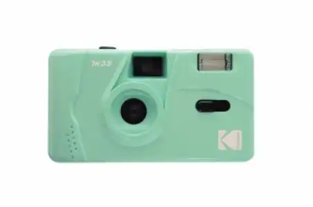 Kodak M35 Da00234 - Cámara Recargable De 35 Mm, Objetivo Gran Angular Fijo, Visor Óptico, Flash Incorporado, Pila Aaa - Verde Menta