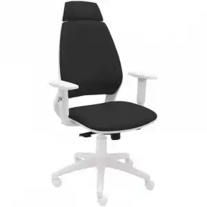 La Silla de Claudia 4U Silla Ergonómica Blanca Profesional Para Oficina Brazos Regulables Cabezal Negro