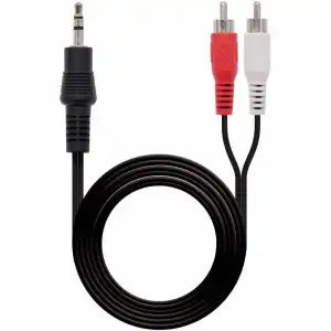 NanoCable Cable Audio Estéreo Jack 3.5 a 2xRCA Macho/Macho 1.5m Negro