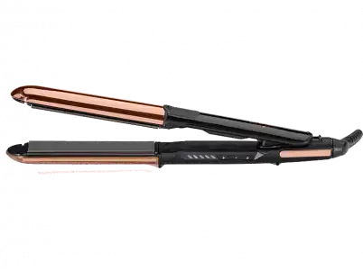 Plancha de pelo - Babyliss Straight & Curl Brilliance ST482E, 48 W, Tecnología iónica, Hasta 235°C, Negro/Rosa