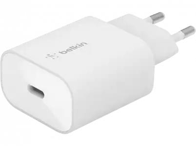 Cargador - Belkin WCA004VF1MWH-B6, USB-C, Para Dispositivos Habilitados Con Potencia 25 W, Blanco