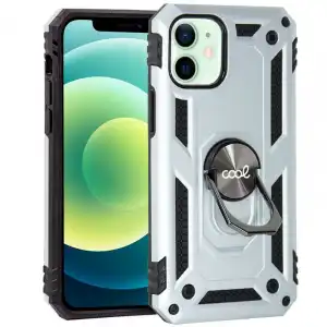 Cool Funda Hard Plata con Anilla para iPhone 12/12 Pro