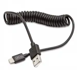 DCU Tecnologic Cable Rizado Lightning a USB 1.5m Negro