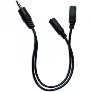 Goobay Cable Adaptador Jack 3.5mm a 2x Jack 3.5mm Macho/Hembra 20cm Negro