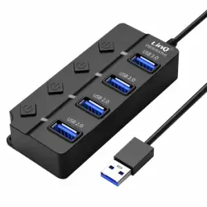 Hub Usb A Usb 3.0 Y 3x Usb 2.0 Trasferencia Datos 5gb/s Linq Negro