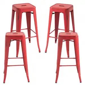 Packs Taburetes Altos - Pack 4 Taburetes Torix Vintage - Rojo vintage