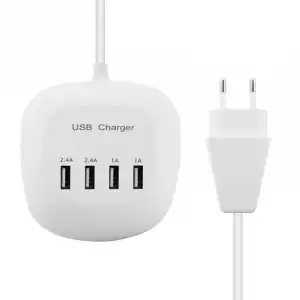 Unotec Regleta Cargador 4 Puertos USB Blanca