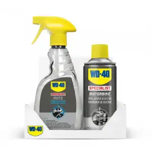 WD-40 Specialist Motorbike Pack Spray Abrillantador de Silicona 400ml + Spray Limpiador Total 500ml