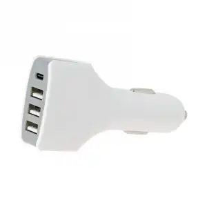 Adaptador mechero coche EDENWOOD A/C 3 USB-A y 1 USB tipo C blanco