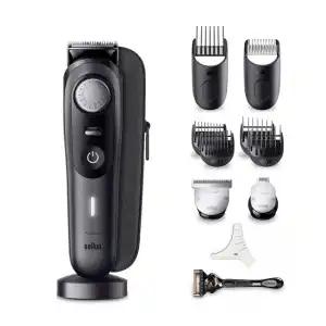 Braun - Recortadora Profesional De Barba Series 9 BT9441, Recortadora Con Accesorios De Barbero Y 180 Minutos De Autonomía