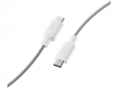 Cable USB - CellularLine Stylecolor, USB-C to USB-C, 1 m, Blanco