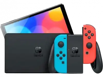 Consola - Nintendo Switch OLED, 7", Joy-Con, 64 GB, Azul y Rojo Neón