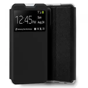 Cool Funda Flip Cover Liso Negro para Xiaomi Redmi Note 10/Note 10S