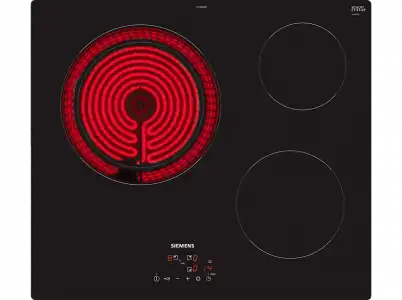 Encimera - Siemens ET61RBKB8E, Eléctrica, Vitrocerámica, 3 zonas, Negro