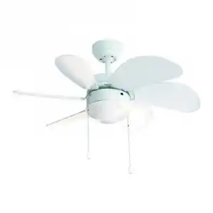 Fm Calefacción VT-90B Ventilador de Techo con Luz 50W 80cm Blanco