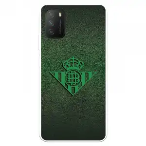 Funda Para Xiaomi Poco M3 Del Betis Escudo Verde Fondo Trama - Licencia Oficial Real Betis Balompié