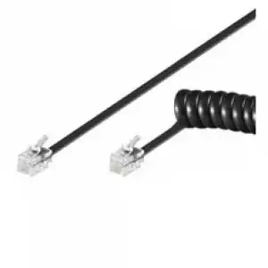 Goobay Cable Telefónico en Espiral de 4 hilos RJ10 4m Negro