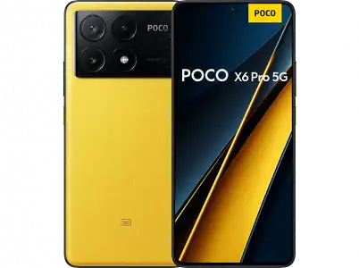 Móvil - Poco X6 Pro, Amarillo, 512GB, 12GB RAM, 6.67" AMOLED 1,5K, Dimensity 8300-Ultra, 5000 mAh, Xiaomi HyperOS, Android,