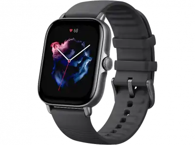 Smartwatch - ‎Amazfit GTS 3, 1.75" UHD AMOLED, 20 mm, 88 119 5 ATM, BT 5.1, 12 días, Negro Grafito