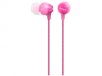 Auriculares de botón - Sony MDR-EX15LPPI, 8Hz 22.000Hz, 100dB/mW, Botón, Tapones Silicona, Iman Neodimio, Rosa