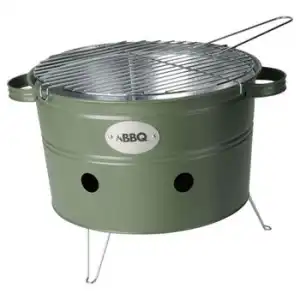 Barbacoa De Cubo Con 2 Asas Verde Oliva Mate 34,5 Cm Progarden