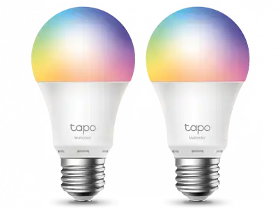 Bombilla inteligente - TP-Link Tapo L530E, Pack 2, LED 806 Lm, 8.7W, RGB, Control por voz, WiFi, E27